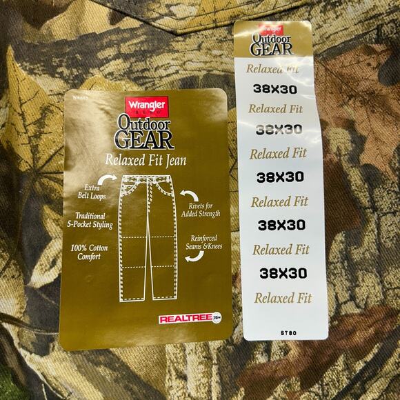 Wrangler Hero Jeans Men's 38x30 Relaxed Advantage Timber Camo Double Knee NEW - Picture 14 of 15
